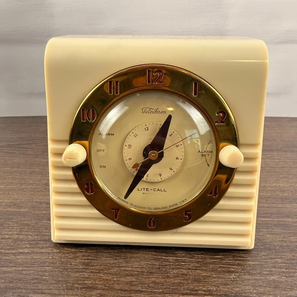Telechron 8H57 Lite-Call Alarm Clock Lamp Control 1940s Working